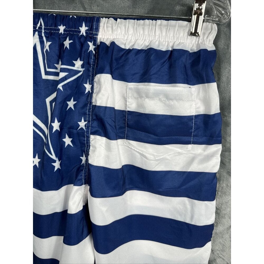 Mens USA Shorts Stars & Stripes Navy Blue & White Medium Swim Trunks Casual - Picture 11 of 15